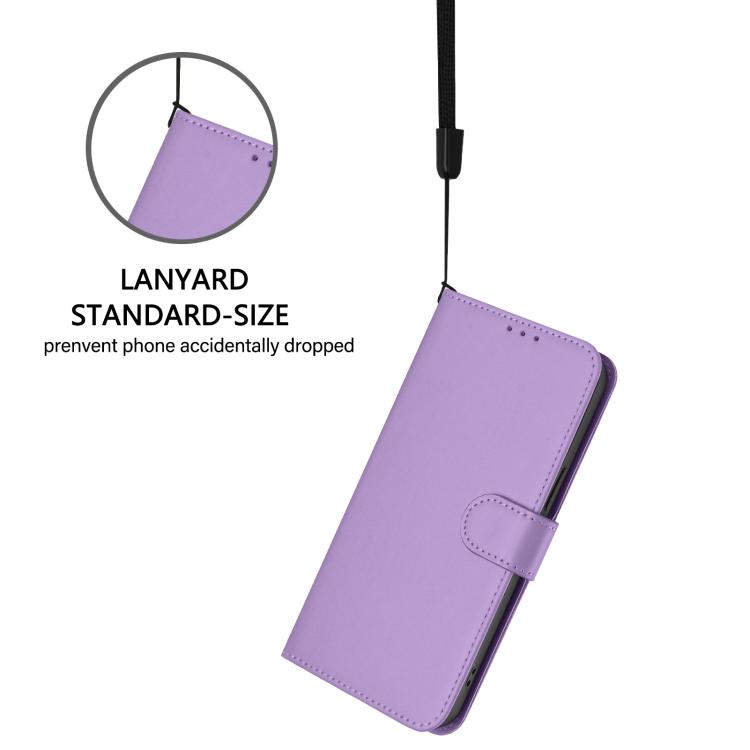 Funda de cuero con textura de piel y cordón para Infinix Smart 10 4G (morado lavanda)