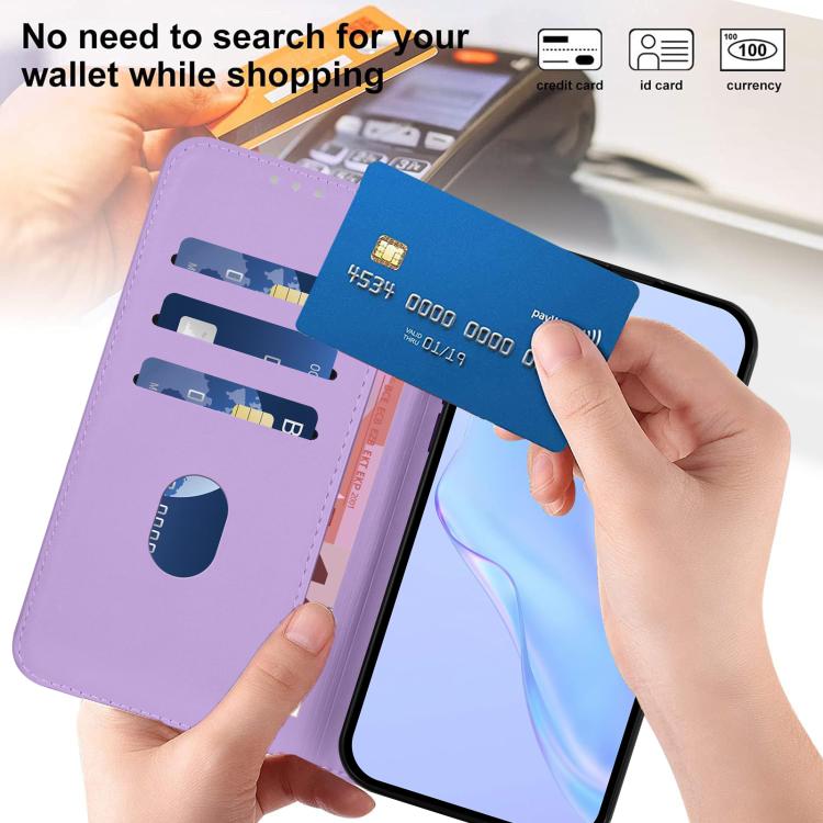 Funda de cuero con textura de piel y cordón para Infinix Smart 10 4G (morado lavanda)
