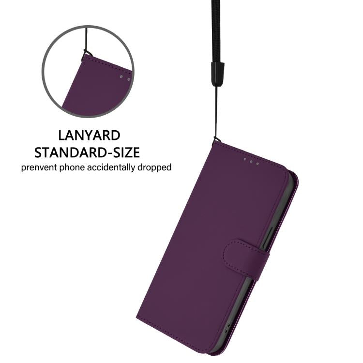 Funda de cuero con textura de piel y cordón para Infinix Smart 10 4G (violeta)