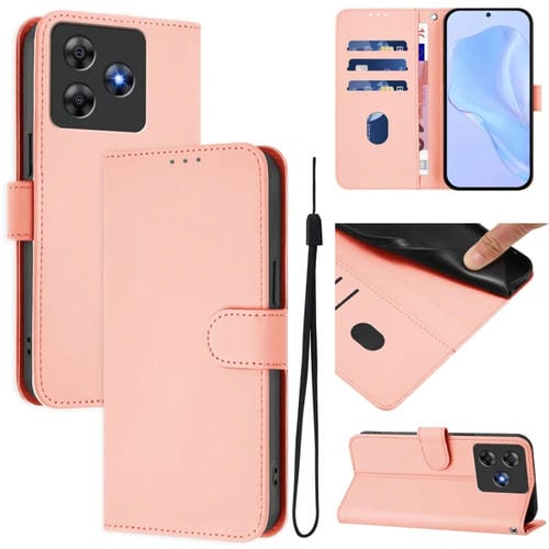 Funda de Piel Sintética con Cordón para Teléfono BlackView Wave 8C (Rosa)