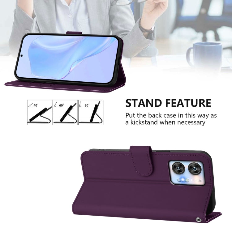 Funda de Piel Sintética con Cordón para Teléfono Oukitel C35 (Violeta)