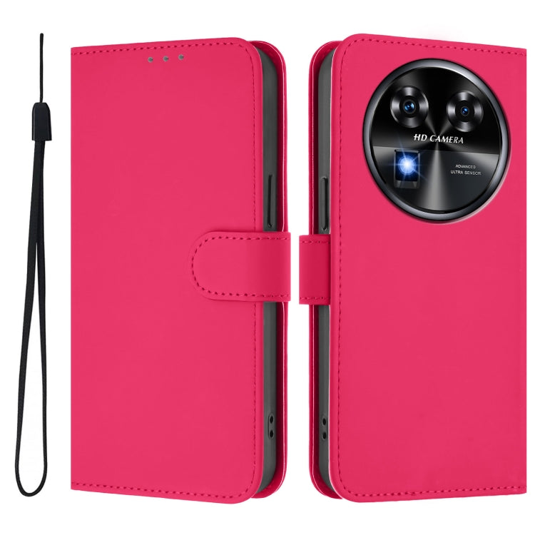 Funda de Piel Sintética con Cordón para Teléfono Oukitel C37 (Rosa y Rojo)