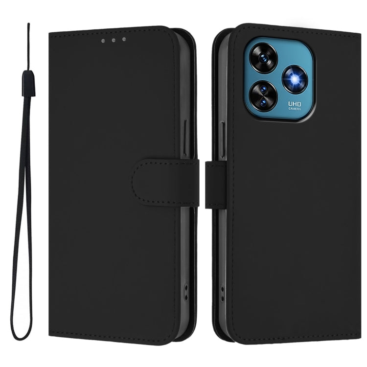 Funda de Piel Sintética con Cordón para Teléfono Oukitel C51 (Negro)