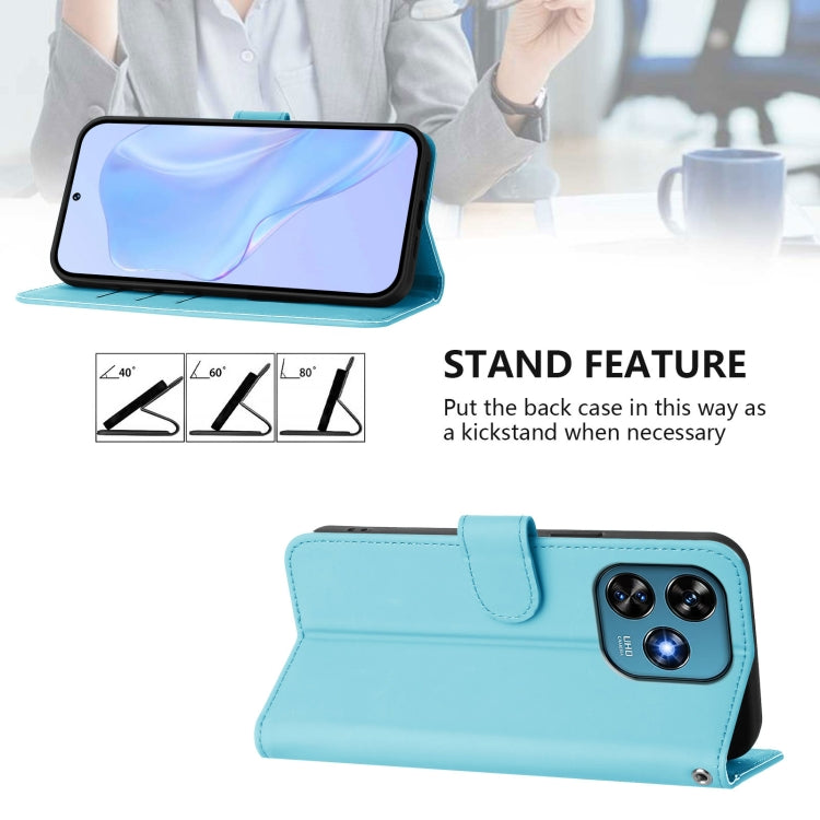 Funda de Piel Sintética con Cordón para Teléfono Oukitel C51 (Azul Cielo)