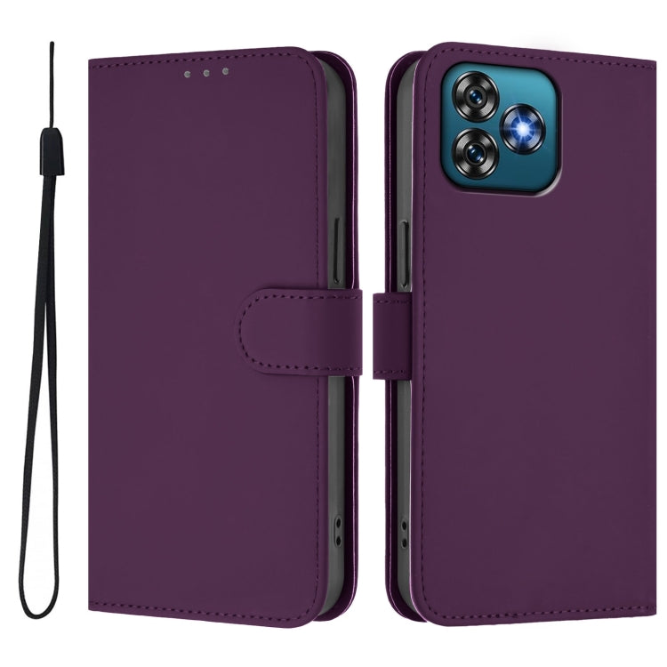 Funda Piel Sintética con Cordón para Teléfono Oukitel C53 (Violeta)