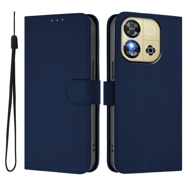 Funda Piel Sintética con Cordón para Oukitel C57S (Azul Marino)
