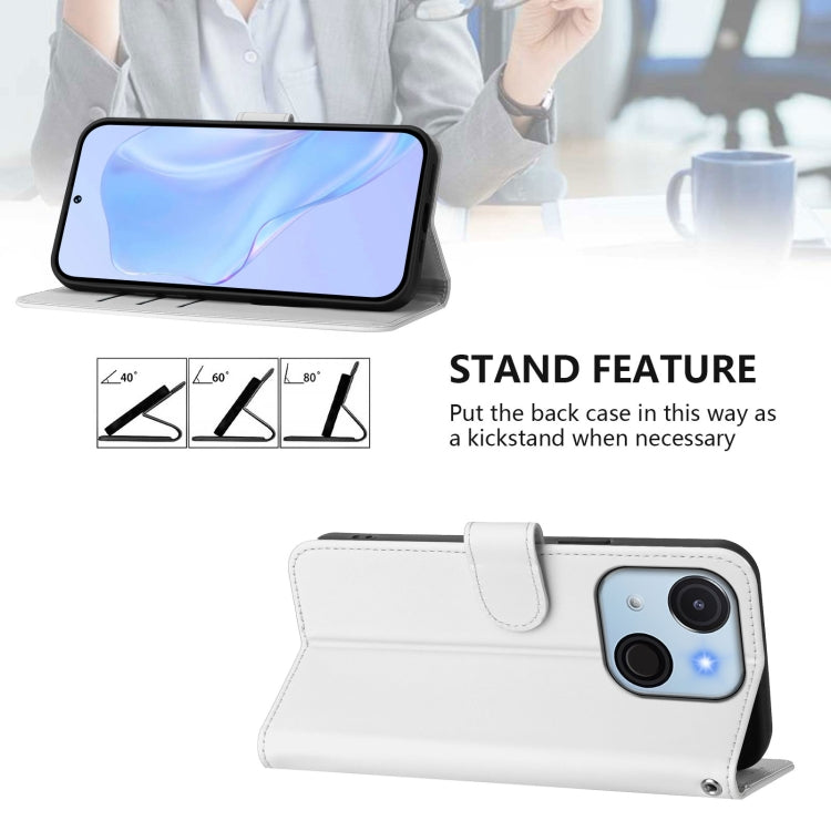Funda de Piel Sintética con Cordón para Teléfono Itel A50C (Blanco)