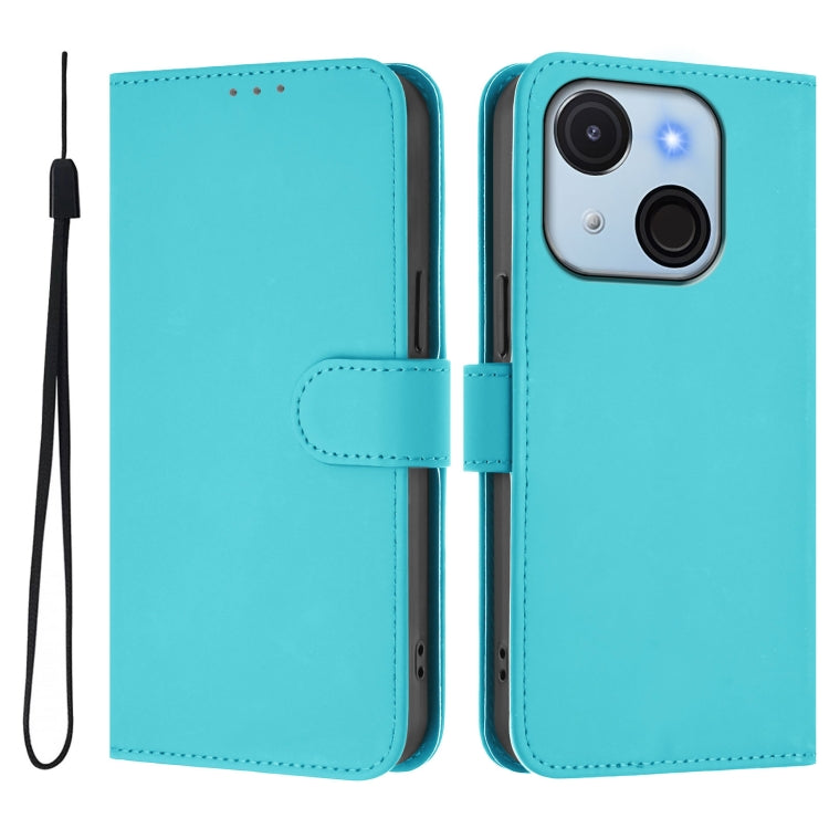 Funda Piel Sintética con Cordón para Teléfono Itel A50C (Azul Lago)