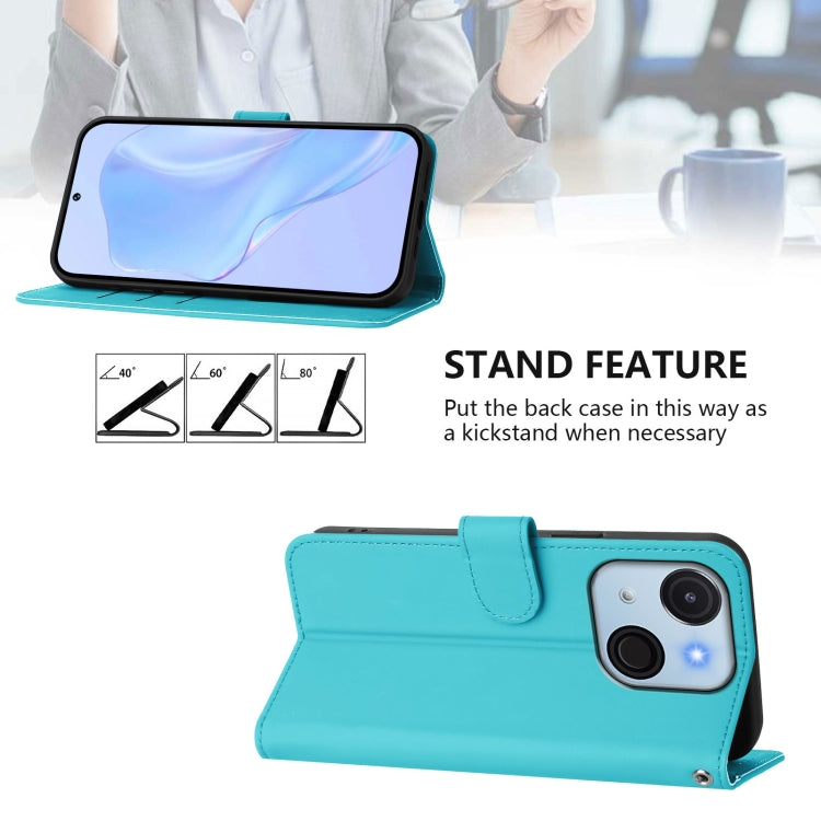 Funda Piel Sintética con Cordón para Teléfono Itel A50C (Azul Lago)