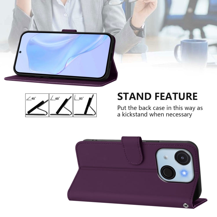 Funda de Piel Sintética con Cordón para Teléfono Itel A50C (Violeta)