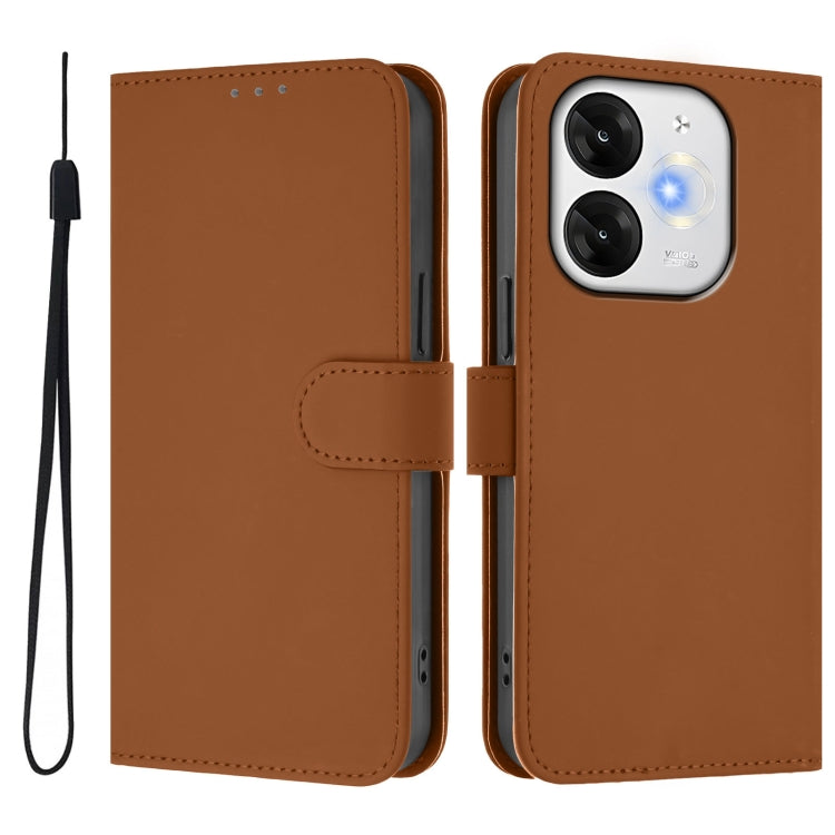 Funda Piel Sintética Itel A80 4G con Cordón para Teléfono (Marrón)