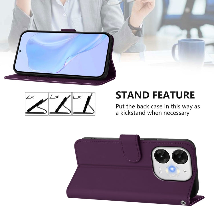 Funda de Piel Sintética con Cordón para Teléfono Itel A80 4G (Violeta)