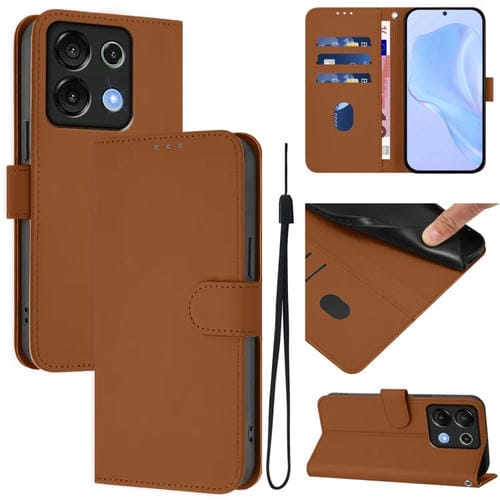 Funda de Cuero con Cordón para Umidigi G9 5G con Tacto de Piel (Marrón)
