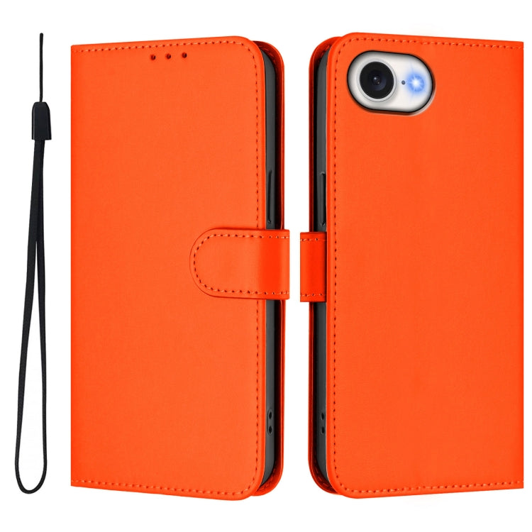 Funda de Piel para iPhone 16E con Cordón (Naranja)