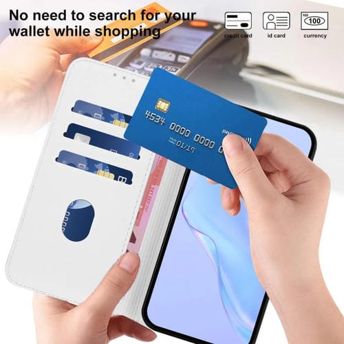 Funda de piel con cordón para Tecno Camon 40 Premier Skin Feel, color liso (blanco)