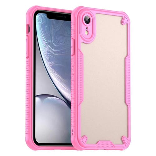 Funda híbrida TPU y PC para iPhone Xr Protección Glaseada (Rosa)
