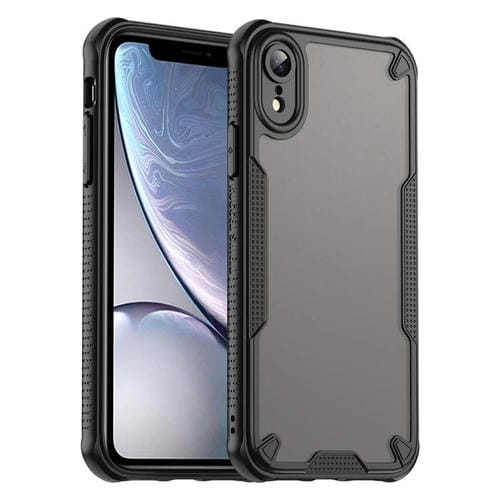 Funda híbrida TPU y PC con protección Glaseada para iPhone Xr (Negro)