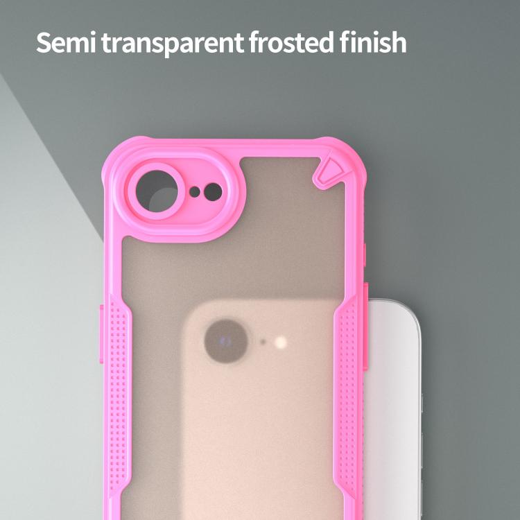 Funda híbrida TPU y PC iPhone 16E Protección Glaseada (Rosa)
