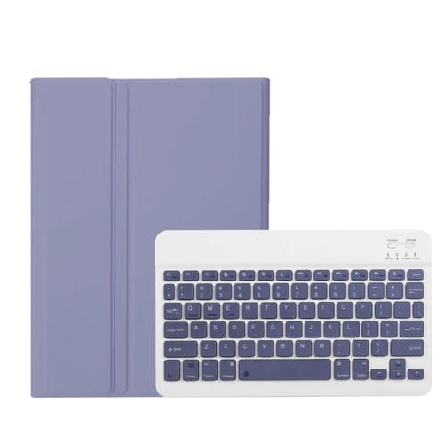 Funda de Cuero con Teclado Bluetooth Desmontable para Honor Pad X8A/X9 (2024) (Blanco Lavanda)