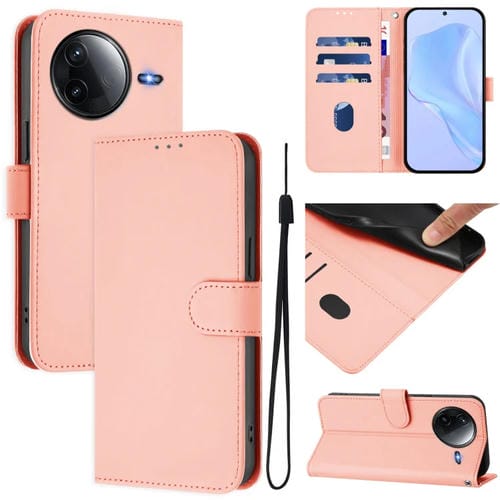 Funda de Piel Sintética con Cordón para Redmi K80/K80 Pro (Rosa)