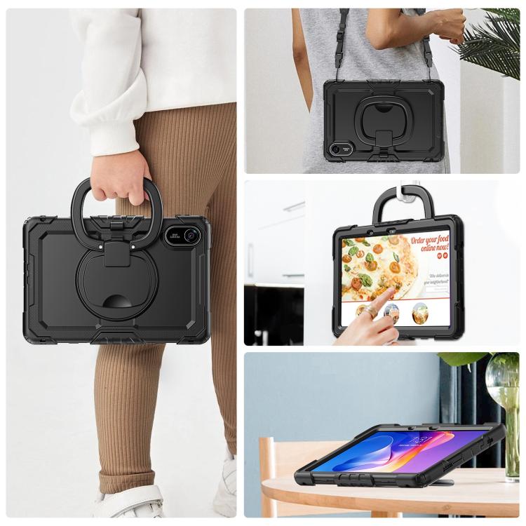 Funda híbrida de silicona tipo D para Xiaomi Redmi Pad 2, con asa y soporte (negra)