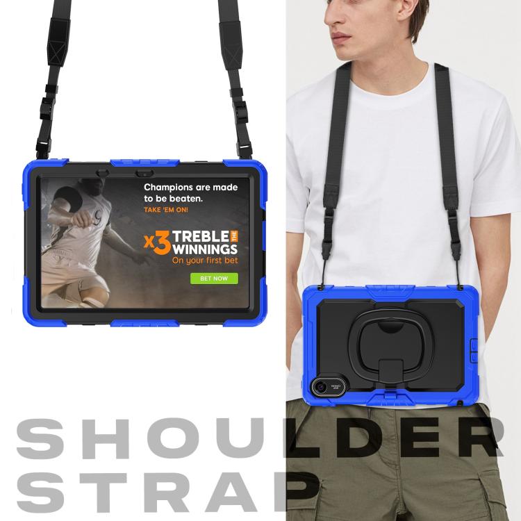 Funda híbrida de silicona tipo D para Xiaomi Redmi Pad 2, con asa y soporte (azul)