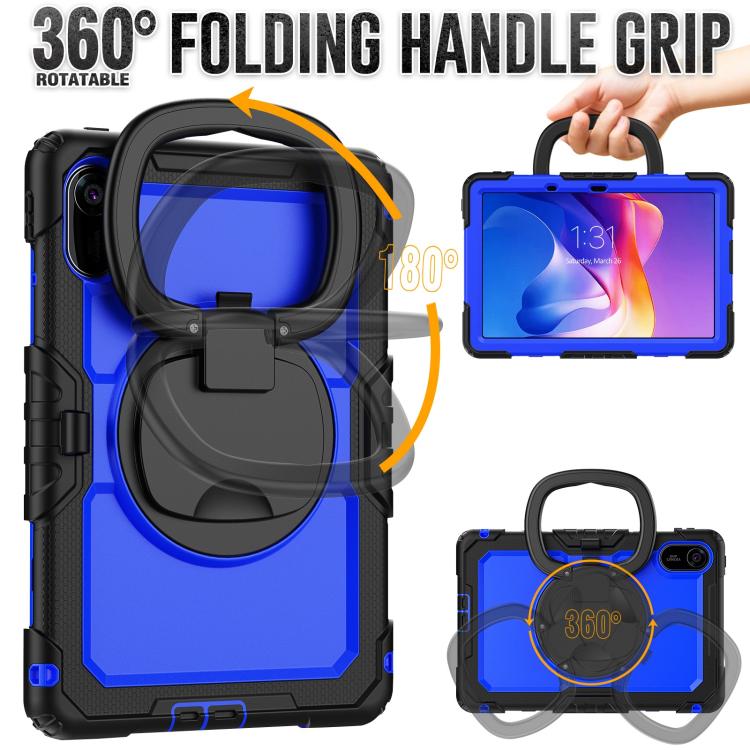 Funda híbrida de silicona tipo D para Xiaomi Redmi Pad 2, con asa y soporte (PC azul)