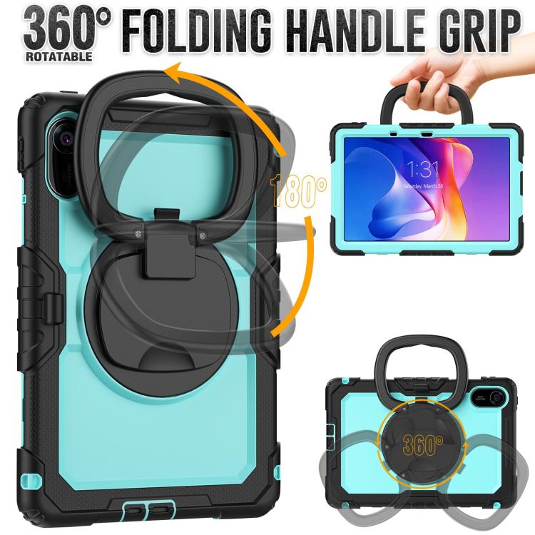 Funda híbrida de silicona tipo D para Xiaomi Redmi Pad 2, con asa y soporte (PC azul claro)