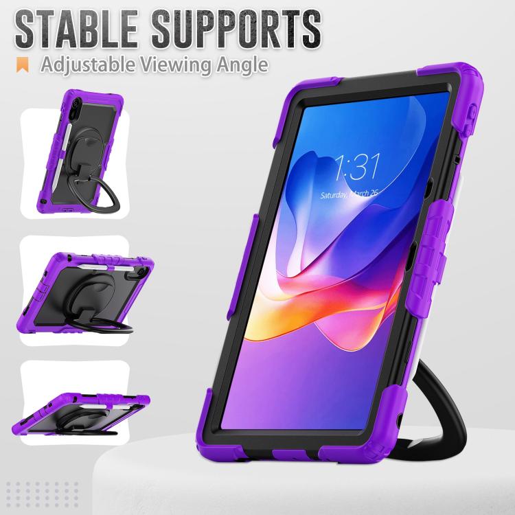 Funda híbrida de silicona tipo D para Xiaomi Redmi Pad 2, con asa y soporte (morado)