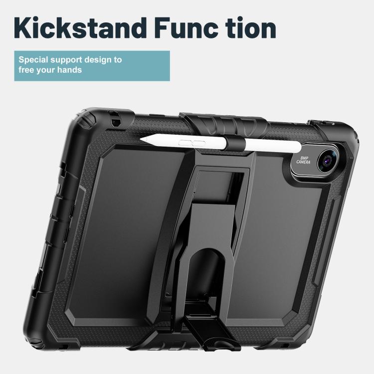 Funda de silicona hídrica para tableta Xiaomi Redmi Pad 2 11 2025 con correa para el hombro y soporte (negra)