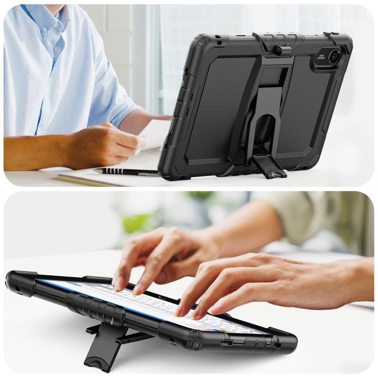 Funda de silicona hídrica para tableta Xiaomi Redmi Pad 2 11 2025 con correa para el hombro y soporte (negra)