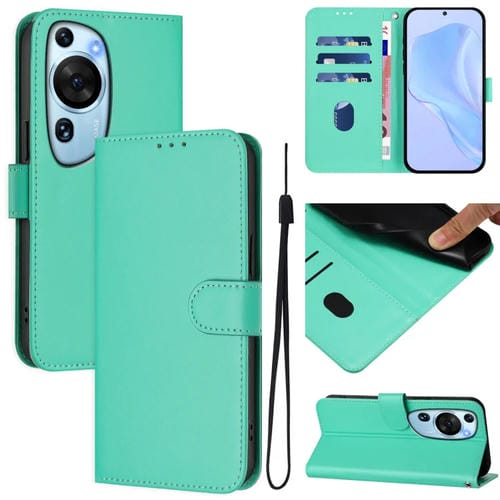 Funda de Cuero con Cordón para Huawei P60 Art Skin Feel (Verde)