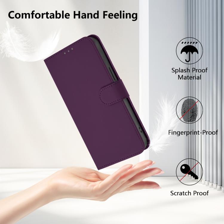 Funda de Piel con Cordón para Huawei Nova 13 y Nova 12 con Tacto de Piel (Violeta)