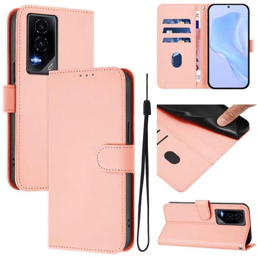 Funda de Cuero con Cordón para Teléfono For Honor GT Skin Feel (Rosa)