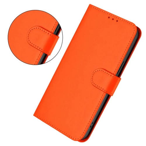 Funda de cuero con textura de piel y cordón para Honor X6C 4G (naranja)