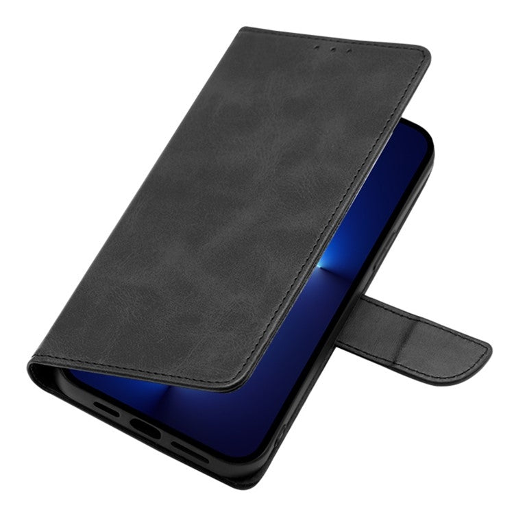 Funda de Cuero con Tapa y Hebilla para Teléfono Itel A50C 4G (Negro)