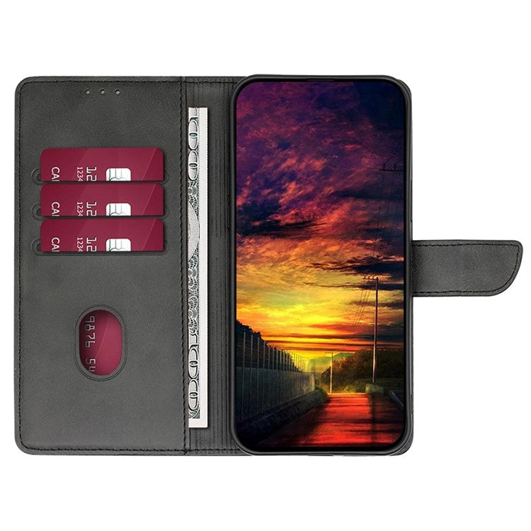 Funda de Cuero con Tapa y Hebilla para Teléfono Itel A50C 4G (Negro)