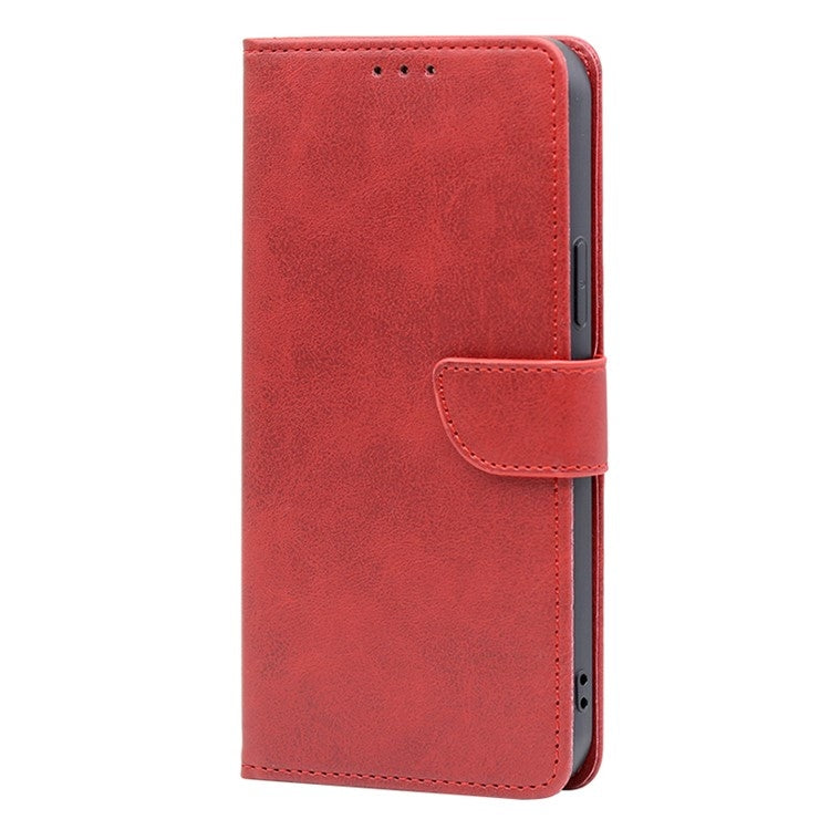 Funda de Cuero con Tapa y Hebilla para Teléfono Itel P65 (Rojo)