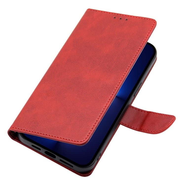 Funda de Cuero con Tapa y Hebilla para Teléfono Itel P65 (Rojo)