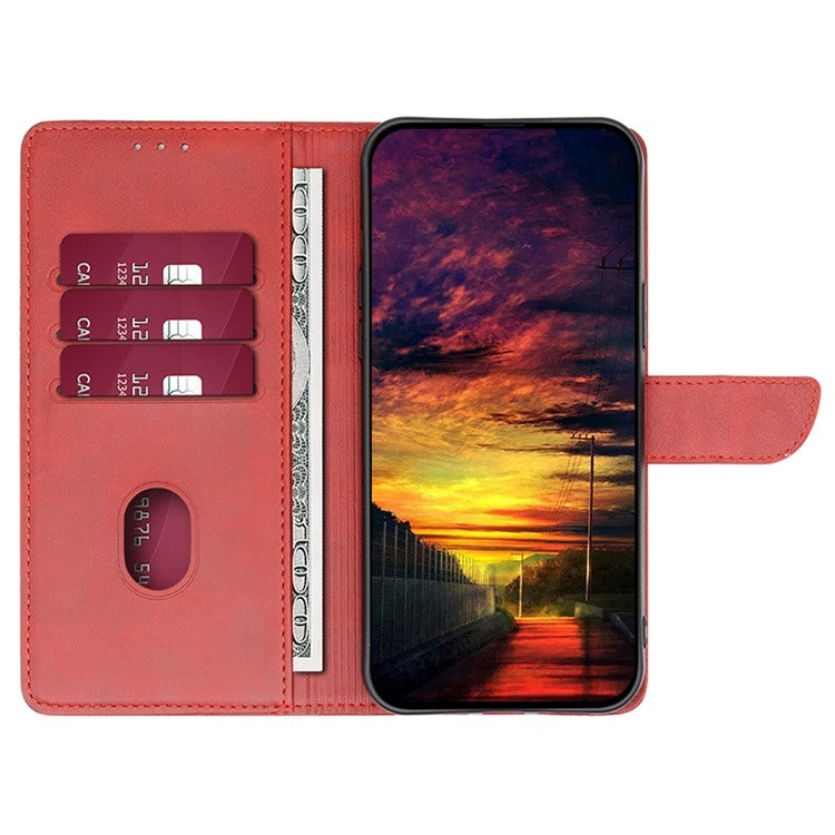 Funda de Cuero con Tapa y Hebilla para Teléfono Itel P65 (Rojo)