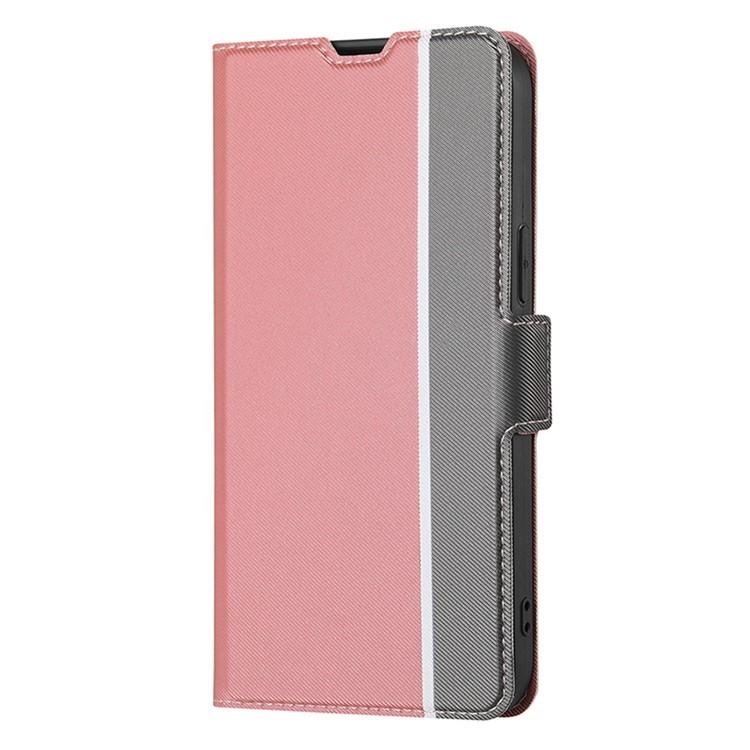 Funda de cuero con textura de sarga y botones laterales para Samsung Galaxy F06 5G (rosa)