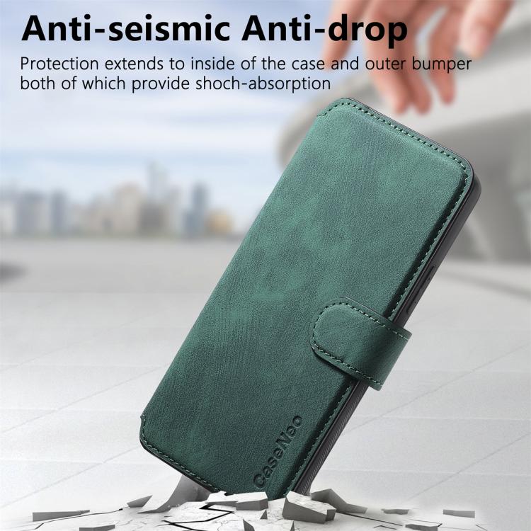 Funda para Realme Neo7 Neo Magsafe Rfid Antirrobo de Cuero Retro (Verde)
