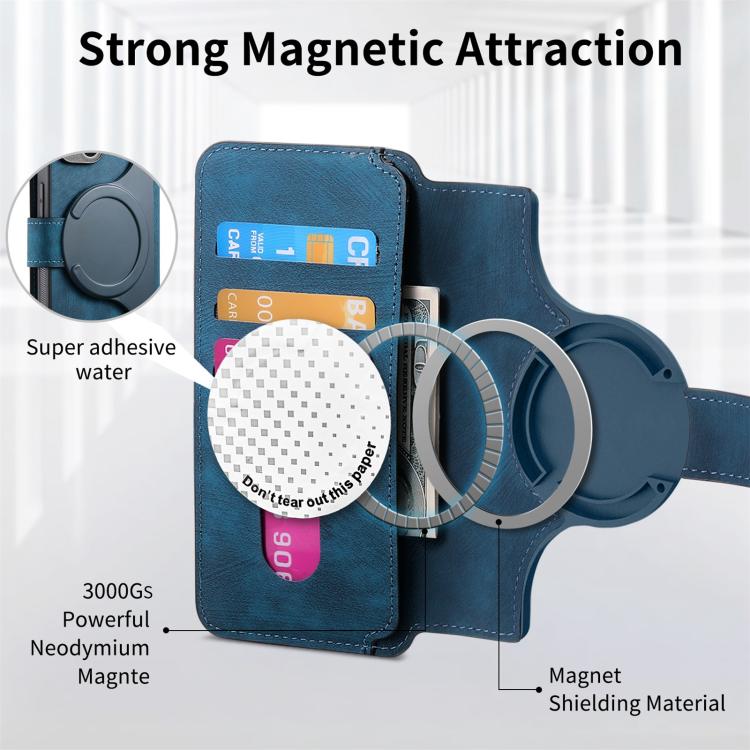 Funda Neo MagSafe RFID antirrobo de cuero retro para Redmi Turbo 4 Pro / Poco F7 (azul)