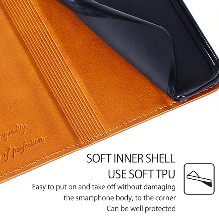 Funda magnética de cuero con textura de vaca para Samsung Galaxy Xcover 7 Pro 5G (marrón claro)