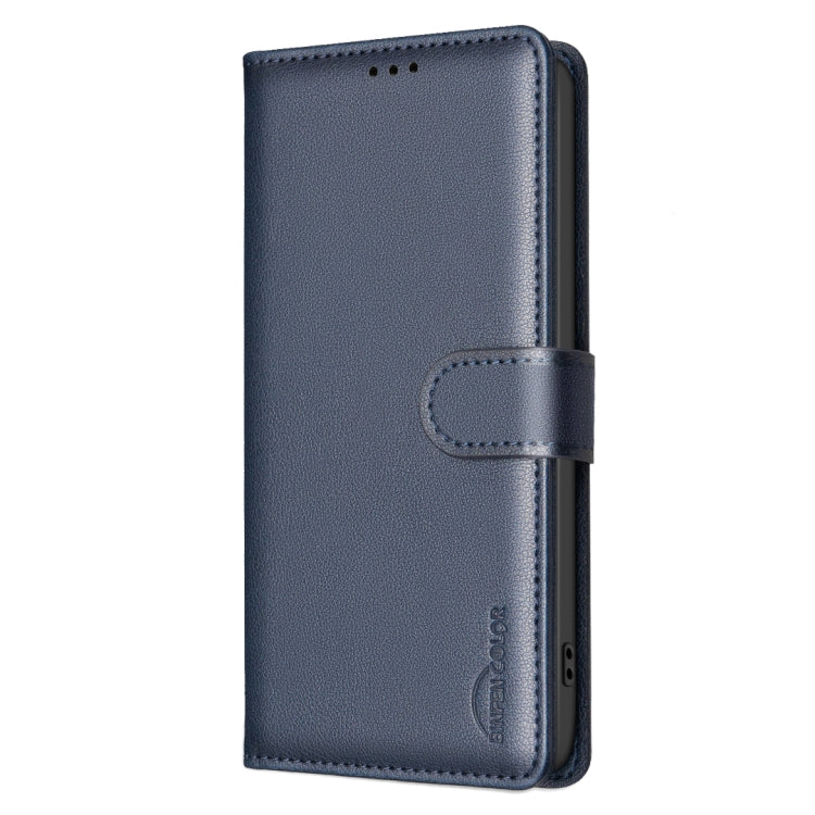 Funda de Cuero Antirrobo con Textura de Lichi Rfid para Tecno Pova 6 Neo 5G y Spark 30 5G (Azul)