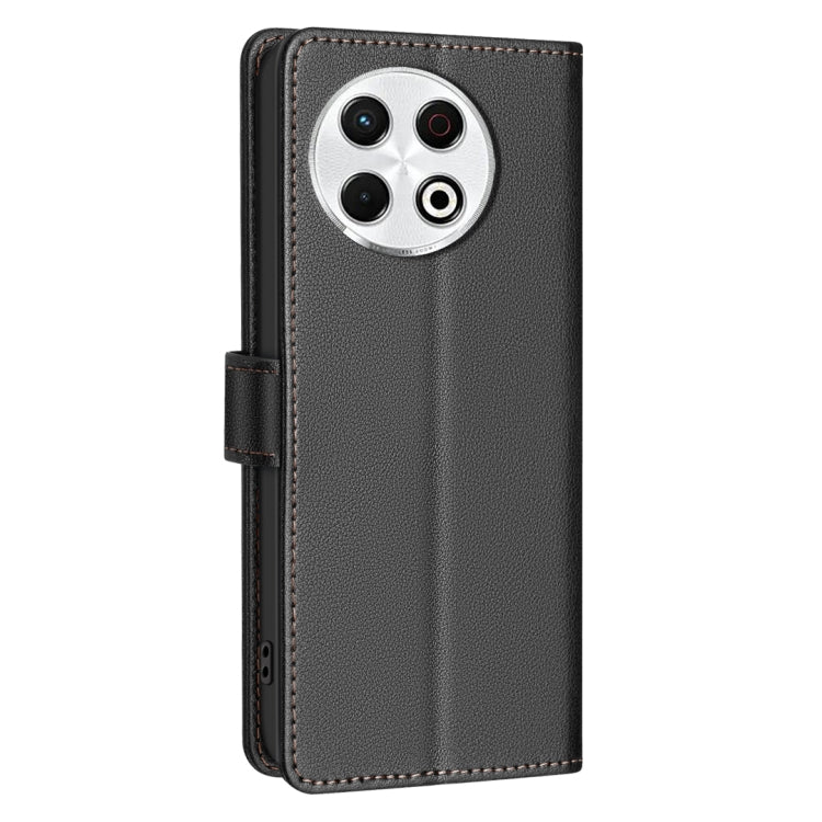 Funda de Cuero Antirrobo con Textura de Lichi Rfid para Tecno Spark 30 Pro 4G (Negro)