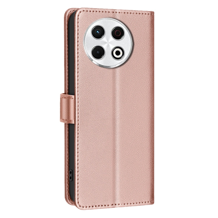Funda de Cuero Antirrobo con Textura de Lichi RFID para Tecno Spark 30 Pro 4G (Dorada)