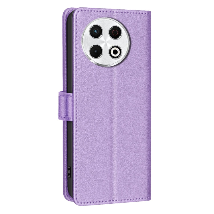 Funda de Cuero Antirrobo RFID con Textura Litchi para Tecno Spark 30 Pro 4G (Morado)