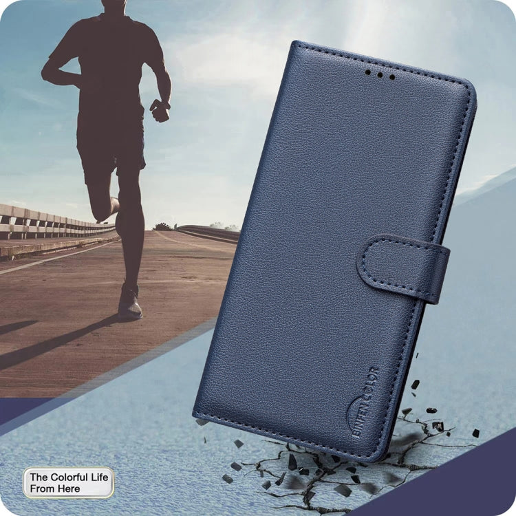 Funda Cuero Antirrobo Tecno Spark 30 Pro 4G Textura Lichi Rfid (Azul)