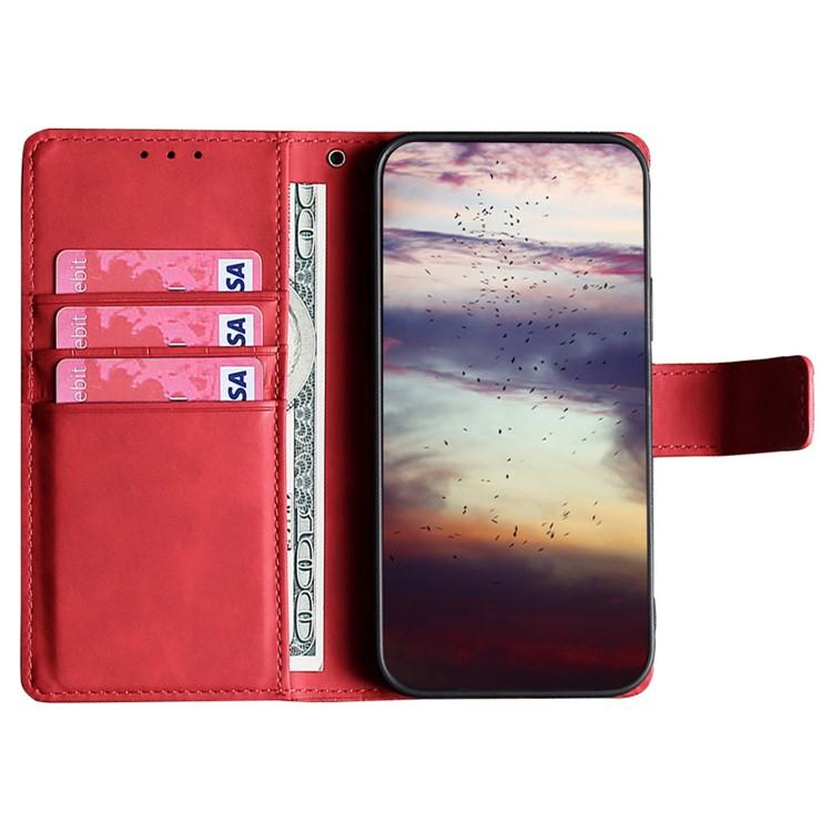 Funda de piel con cierre magnético y diseño de cocodrilo para Samsung Galaxy Xcover 7 Pro 5G (roja)